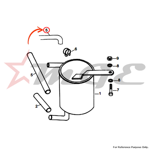Breathe Pipe (Bend) For Crankcase Royal Enfield - Reference Part Number - #500126/D