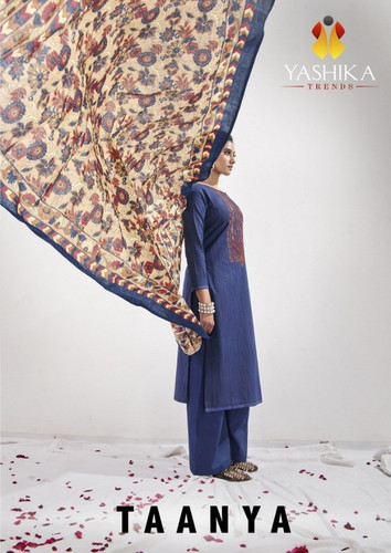 Yashika Trends Taanya Heavy Cambric Neck Work With Mul Mul Dupatta Suits Catalog