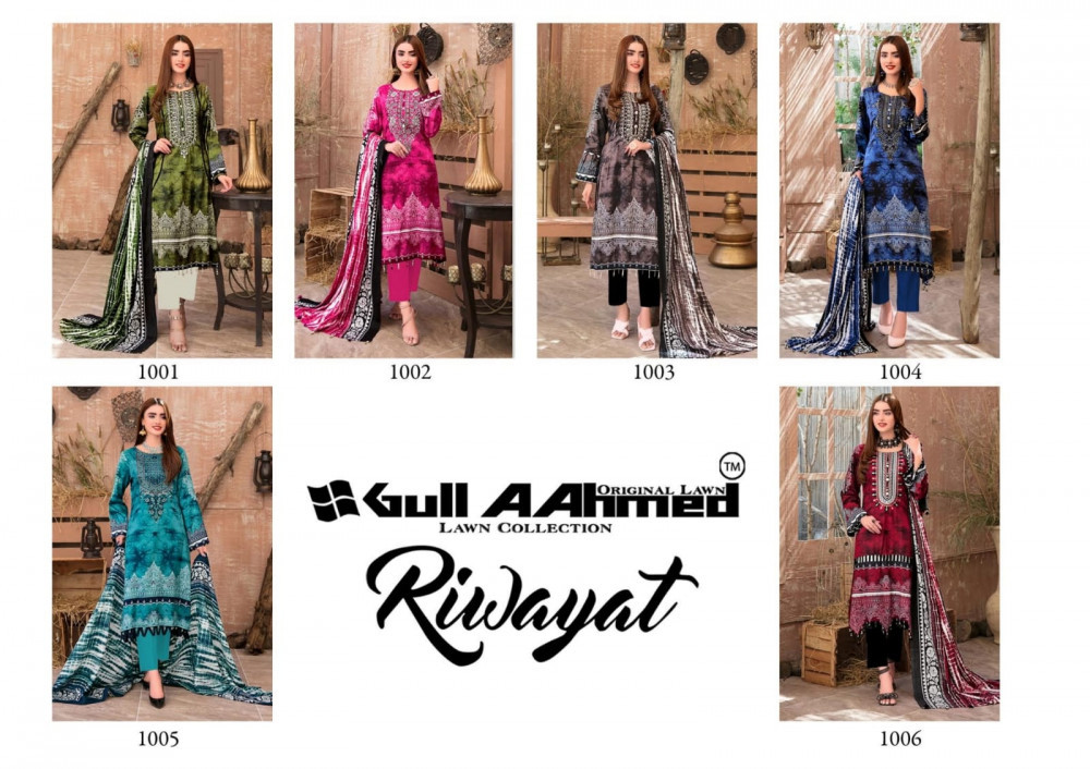 Gull Ahmed Riwayat Pakistani Lawn Suits Catalog Collection