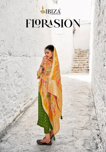 Ibiza Florasion Chinon Jacquard With Jacquard & Sleeve Delicate Embroidery Suits Catalog