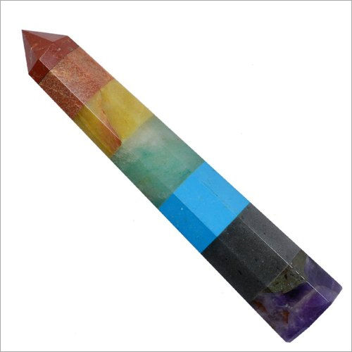 Crystal Natural Seven Chakra Pencil Pendant