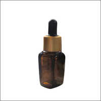 Transparent Amber Square Glass Bottle