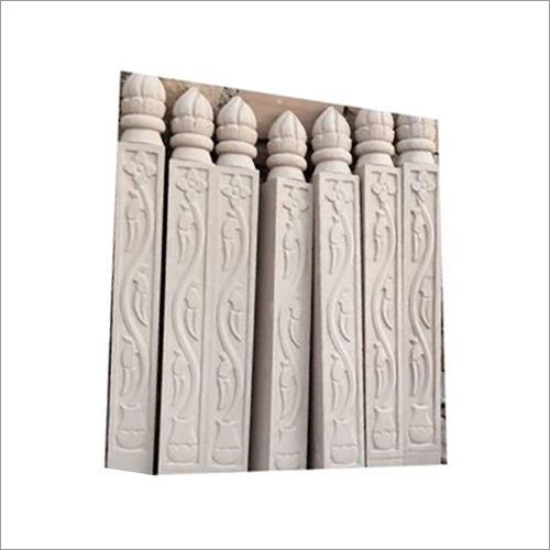 Pink Sandstone Balcony Pillars Application: Commercial