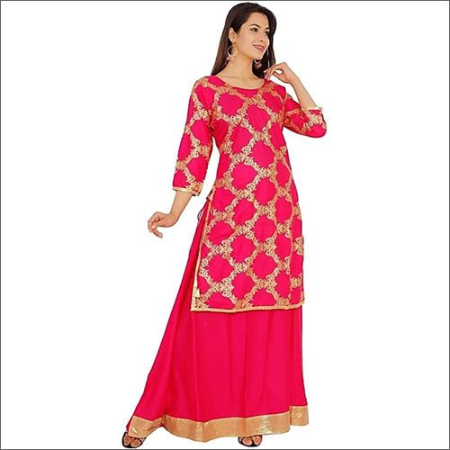 Ladies Rayon Rani Kurti With Skirt