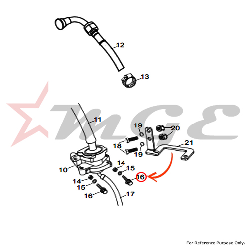 Flange Bolt, PAV Mounting For Royal Enfield - Reference Part Number - #586042/A, #145861/A