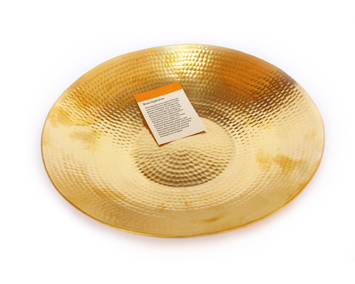 Golden Hand Made Brass Plate Platter Thali For Home Decor Tableware Kitchenware