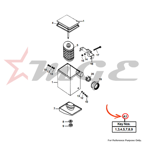 Air Filter Assembly Complete (CIV) For Royal Enfield - Reference Part Number - #801262, #112057