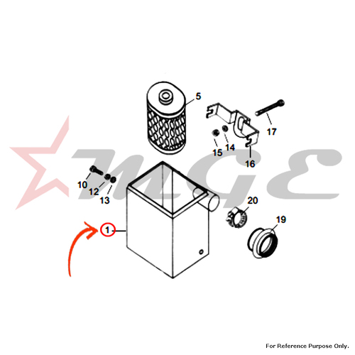 Air Filter Body, Plated For Royal Enfield - Reference Part Number - #112058