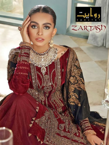 Rawayat Zartash Faux Georgette Heavy Pakistani Suits Catalog