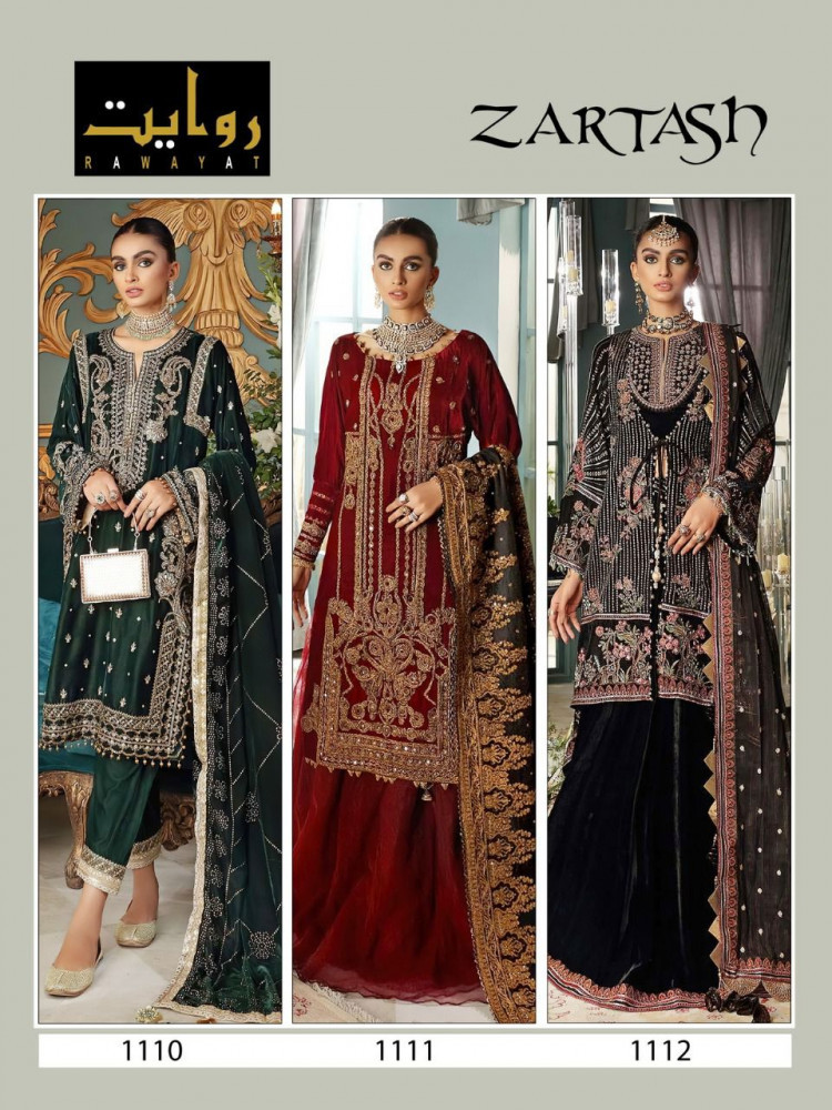Rawayat Zartash Faux Georgette Heavy Pakistani Suits Catalog