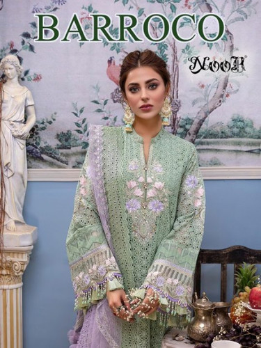 Noor Barroco Faux Georgette Heavy Pakistani Suits Catalog