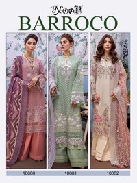 Noor Barroco Faux Georgette Heavy Pakistani Suits Catalog