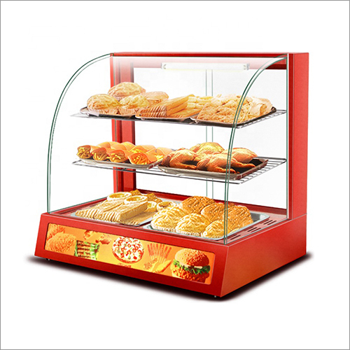 Metallic Electric Hot Glass Food Warmer Display Showcase
