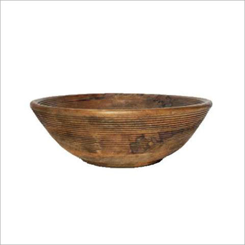 12x12x3.5 Inches Fine Lines Carved Bowl