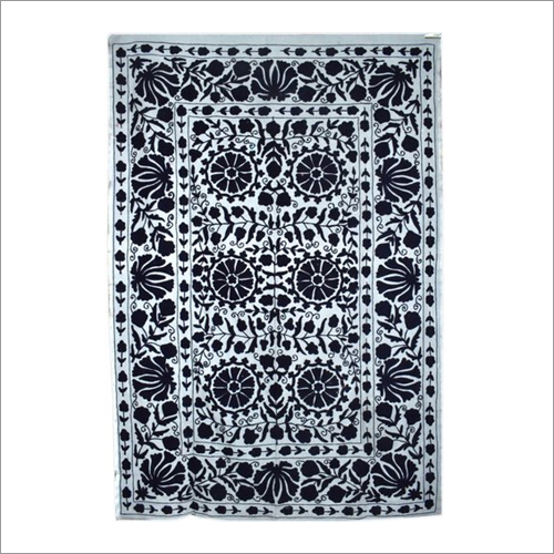 Indian Floral Design Embroidered Cotton Bedsheet