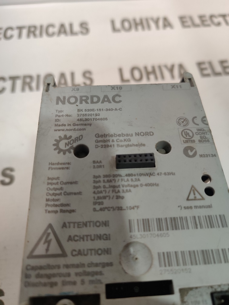 NORDAC SK 520E-151-340-A-C  INVERTER DRIVES