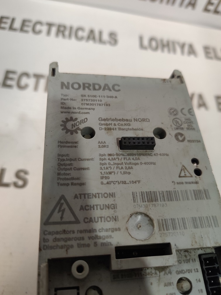NORDAC SK  510E-111-340-A INVERTER DRIVES