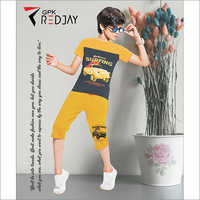 Kids Pure Cotton T-Shirts With Capri