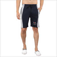 Mens Cotton Navy Regular Fit Shorts