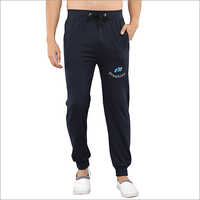 Mens Cotton Navy Regular Fit Track Pants