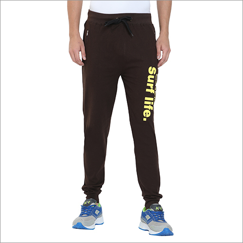 Mens Cotton Brown Regular Fit Track Pants