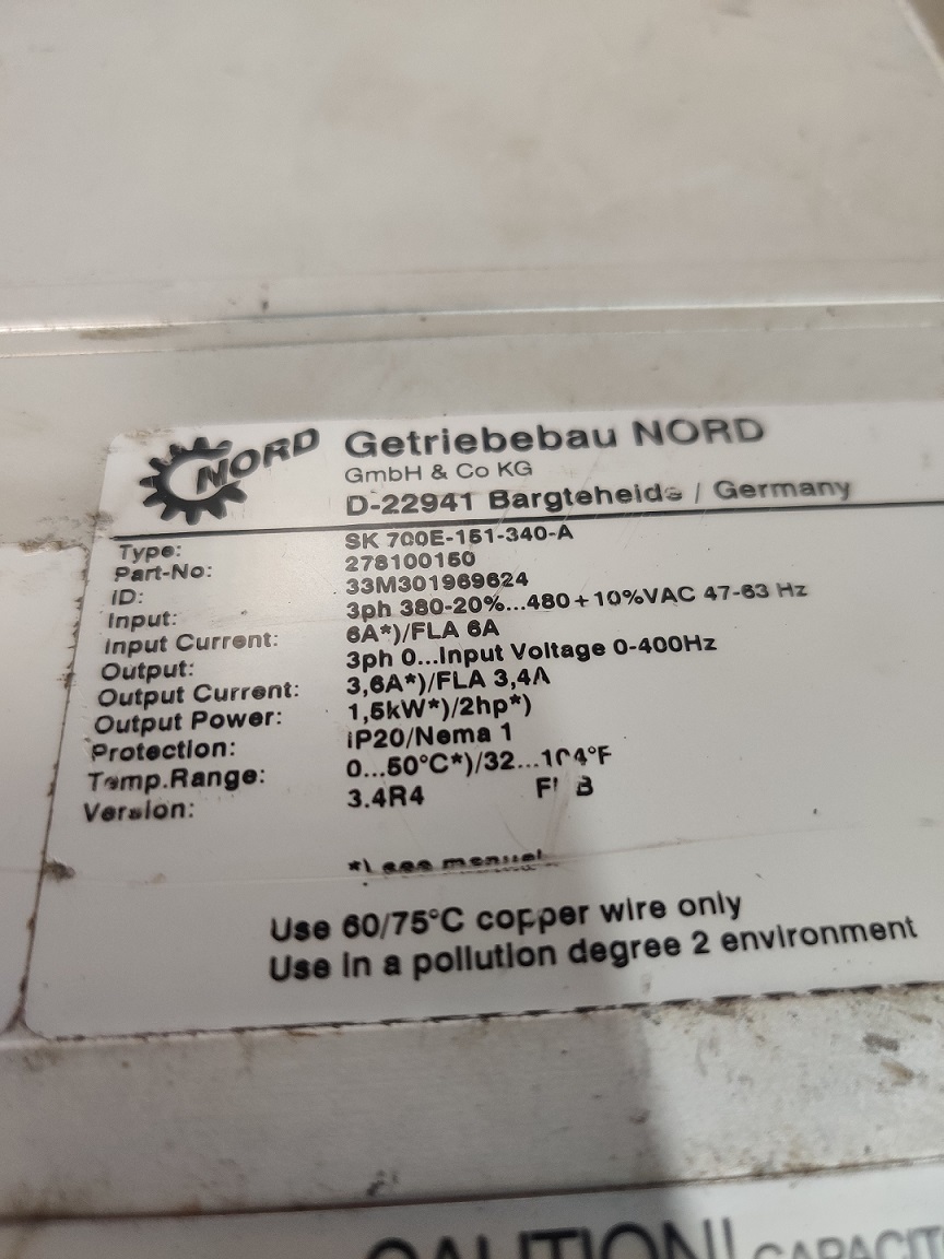 NORDAC SK 700E-151-340-A FREQUENCY DRIVES