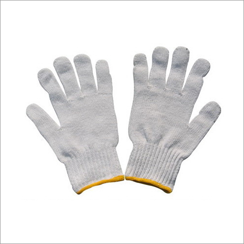 White Grey Hand Safety Gloves