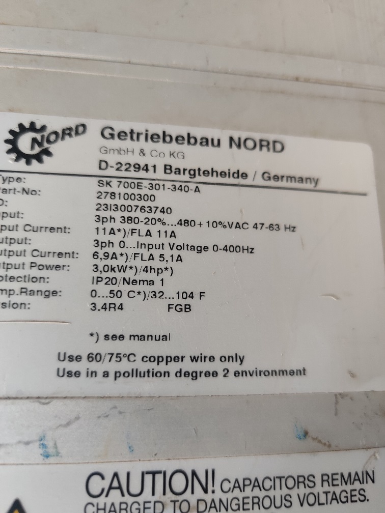NORDAC SK 700E-301-340-A FREQUENCY DRIVES