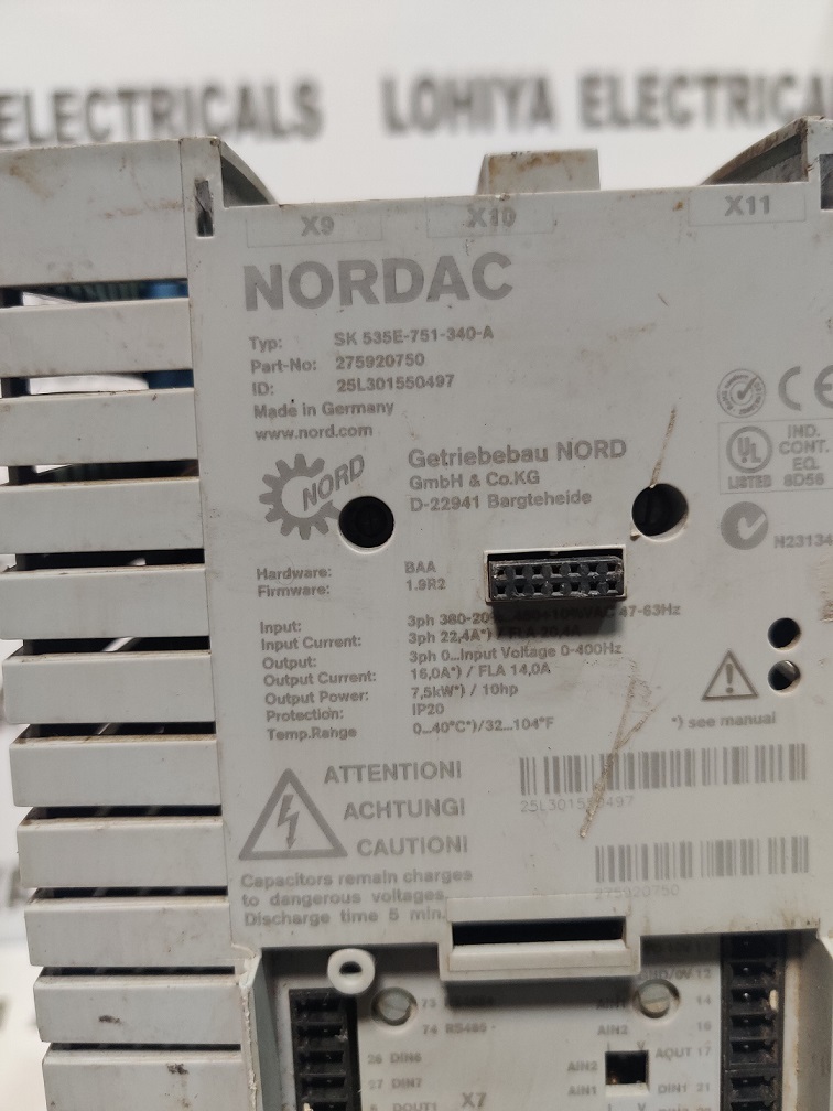 NORDAC SK 535E-751-340-A INVERTER DRIVES