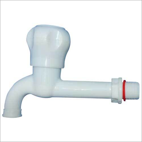 White Plastic Taps - Standard Size , Glossy Finish, Round Shape, Socket Joint Connection, Made from Durable PP Material