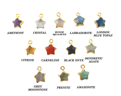 Star Pendant Gold Electroplated Gemstone Charm Tiny Pendant Nacklace Jewelry Making Gemstone Star - Selling By टुकड़ा Valentine   s Day