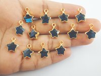 Star Pendant Gold Electroplated Gemstone Charm Tiny Pendant Nacklace Jewelry Making Gemstone Star - Selling By Piece Valentine   s Day