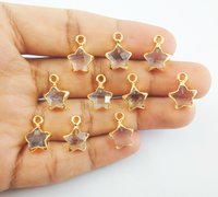 Star Pendant Gold Electroplated Gemstone Charm Tiny Pendant Nacklace Jewelry Making Gemstone Star - Selling By Piece Valentine   s Day