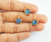 Star Pendant Gold Electroplated Gemstone Charm Tiny Pendant Nacklace Jewelry Making Gemstone Star - Selling By Piece Valentine   s Day