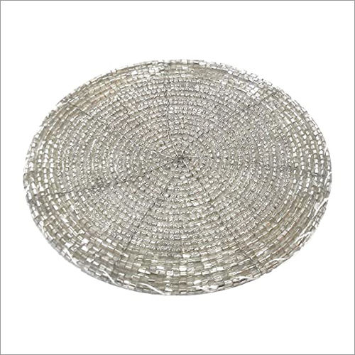 Round Beaded Coaster Size: 10 Cm