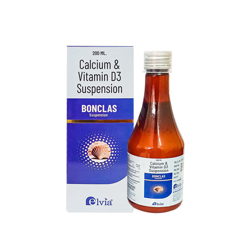 Calcium Carbonate 500 mg and Vitamin D3 200 IU Suspension By ELVIA CARE PVT. LTD.