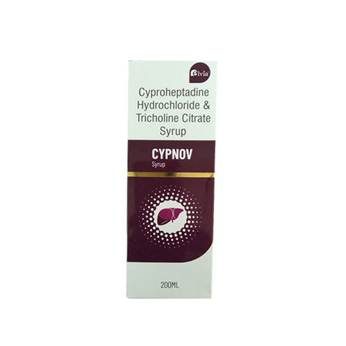 Cyproheptadine HCL 2 mg and Tricholine Citrate 275 mg Syrup By ELVIA CARE PVT. LTD.