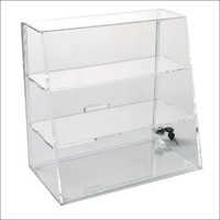 Acrylic Display Case - 18 Inch Transparent Finish, 3 Mm Thick, 3 Lockable Shelves, Easy Assembly