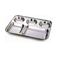 Stainless Steel Compartment Dinner Plate