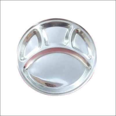Round Stainless Steel Compartment Plate