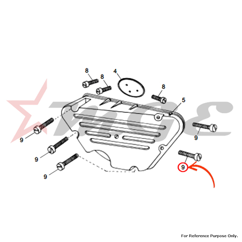 Cross Recessed Pan Head Screw M5X25 For Royal Enfield - Reference Part Number - #521125