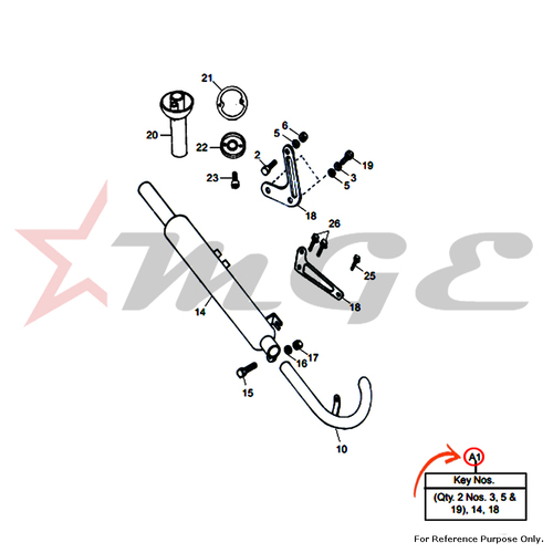 Silencer Assembly With Bracket For Royal Enfield - Reference Part Number - #112163, #112101
