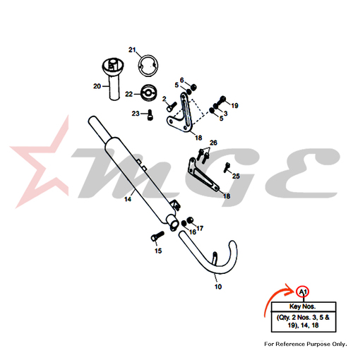 Silencer Assembly With Bracket For Royal Enfield - Reference Part Number - #145434/B, #145787/A