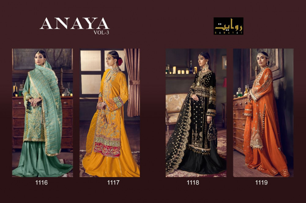 Rawayat Anaya Vol-3 Faux Georgette Latest Pakistani Concept Suits Catalog