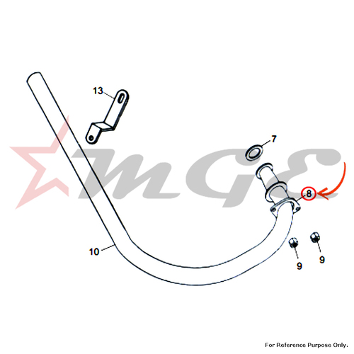 Flange, Exhaust For Royal Enfield - Reference Part Number - #500802/A