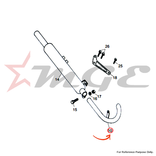 Exhaust Pipe For Royal Enfield - Reference Part Number - #510807/E