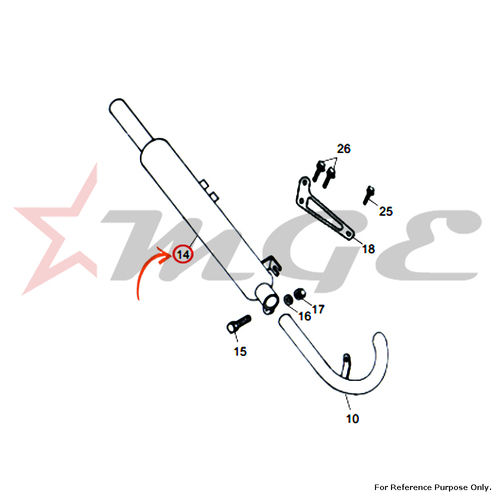 As Per Photo Silencer, Long For Royal Enfield - Reference Part Number - #144220/3