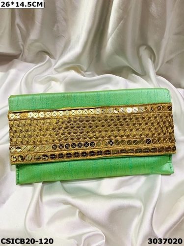Raw Silk Ethnic Evening Clutch Bag