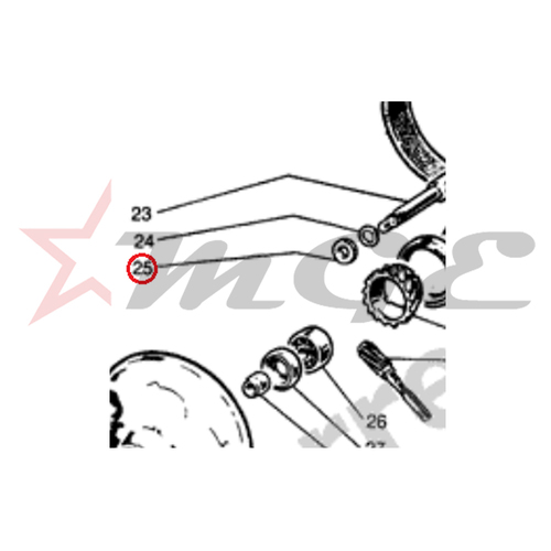 Lambretta GP 150/125/200 - Brake Cam Front Drum Oil Seal - Reference Part Number - #19544048