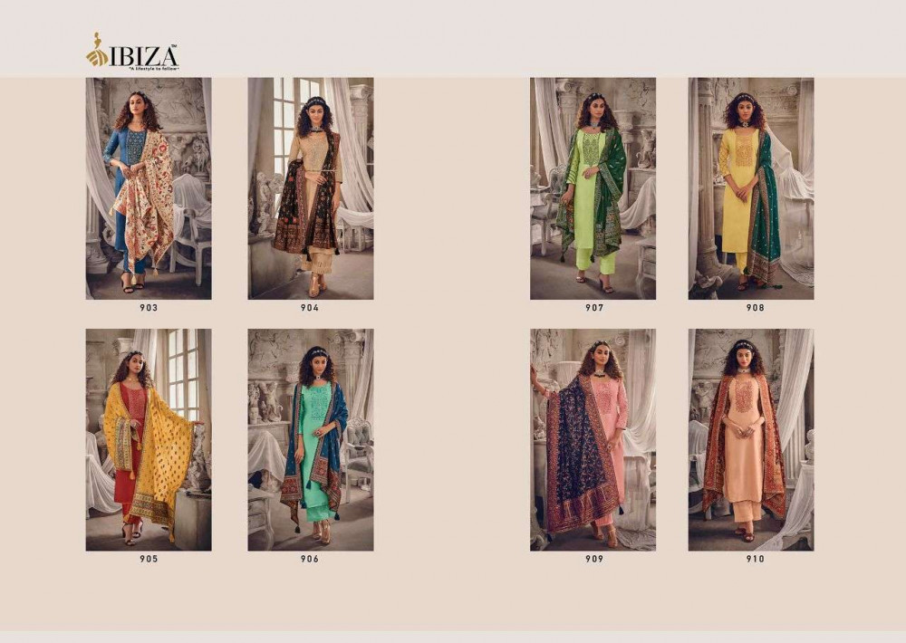 Ibiza Kashmiri Romance Silk Kanni Dupatta With Tassels Suits Catalog
